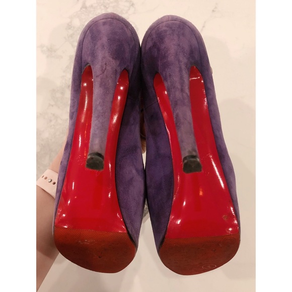Christian Louboutin Purple Suede Daffodile Mary Jane Platform Pumps SZ 36 - Picture 12 of 17